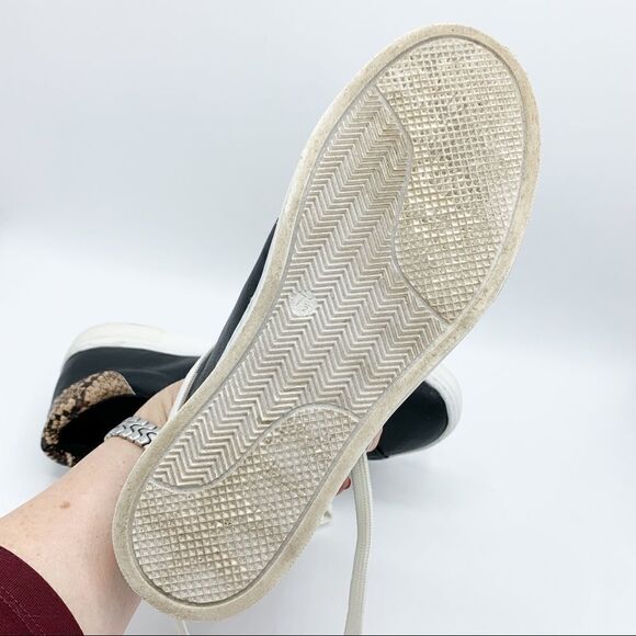 Steve Madden Sienna Black Lace Up Sneakers with Snakeskin and Stud Detailing - Picture 8 of 14